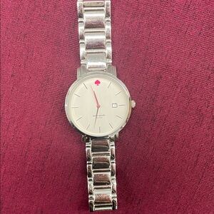 Kate Spade Silver Smartwatch with Red Accent